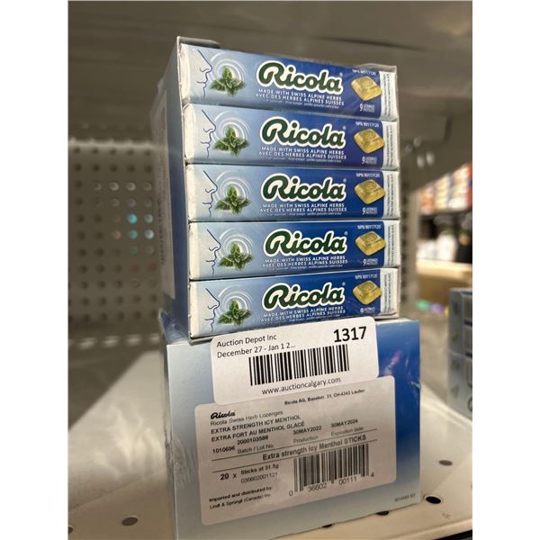 Ricola Swiss Herb Lozenges-Extra Strength Icy Menthol (2 x 20 x 31.5g)