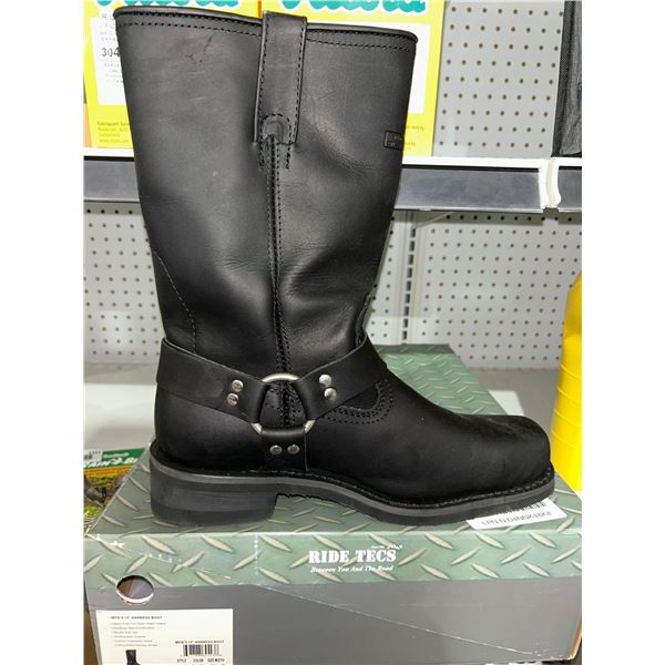 Ride Tecs Men's 13in Harness Leather Boot, Square-toe (size 10.5in)