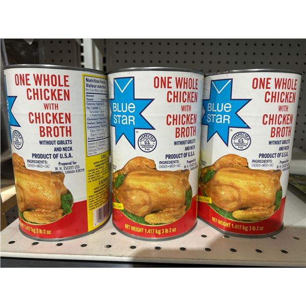 One Whole Chicken with Chicken Broth (3 x 3lbs)