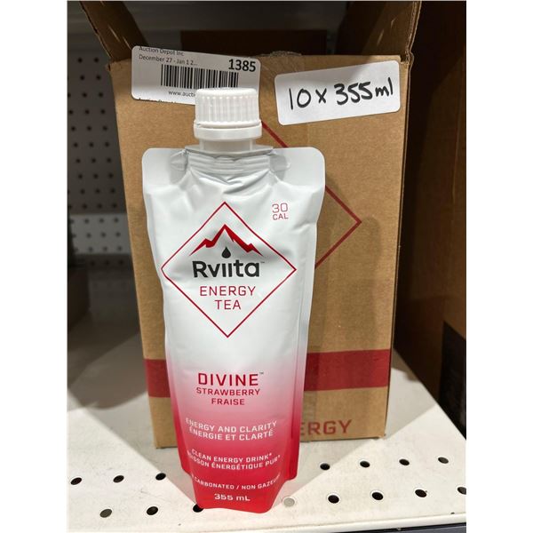 Rviita Energy Tea-Divine Strawberry Clean Energy Drink (10 x 355ml)