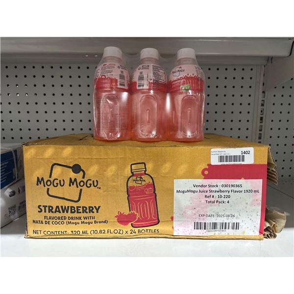Mogu Mogu Strawberry  Flavored Drink with Nata De Cocoa 24x320ml