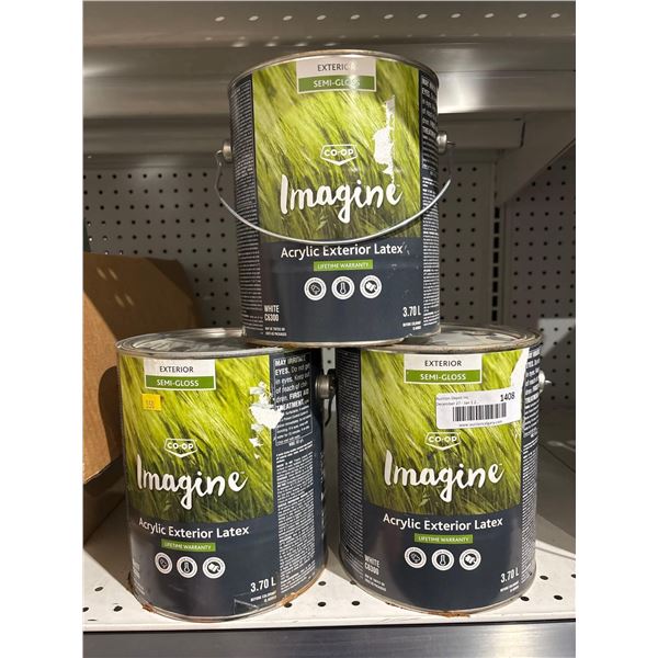 Co-op Imagine Acrylic Exterior Semi-gloss White Latex Paint (3 x 3.70L)