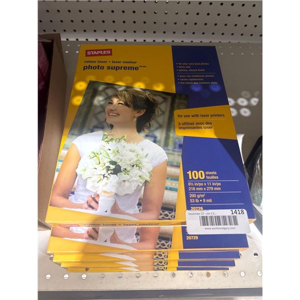 Staples Colour Laser Photo Supreme Sheets (100 x 5- 8.5in x 11in)