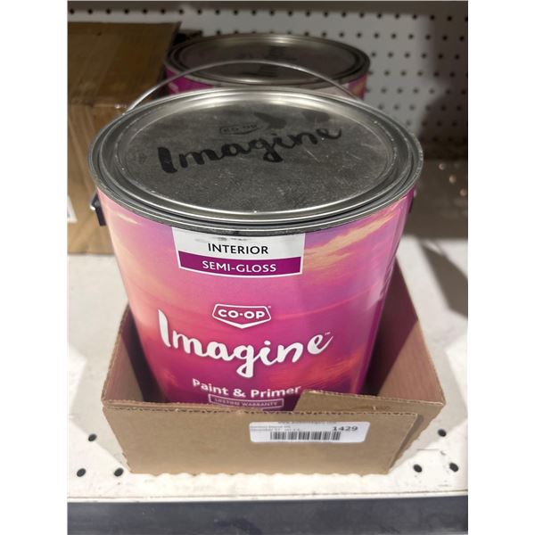 Co-op Imagine Paint & Primer Interior Semi-gloss White Paint (2 x 3.64L)