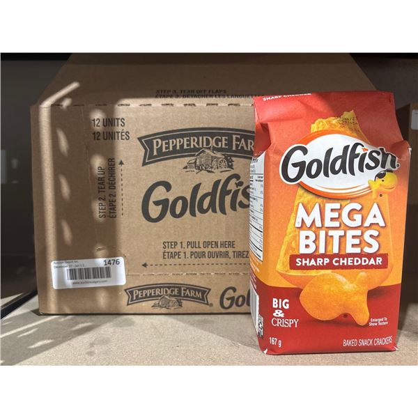 Pepperidge Farm Goldfish Mega Bites-Sharp Cheddar Baked Snacks (12 x 167g)