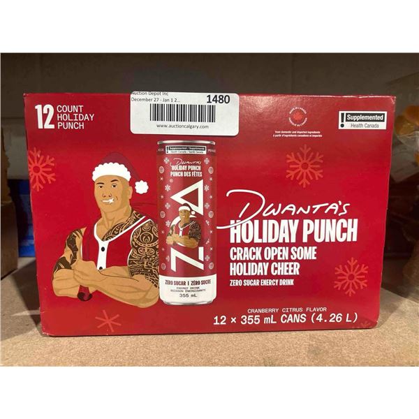 Dwanta's Holiday Punch- Cranberry Citrus, Zero sugar (12 x 355ml)