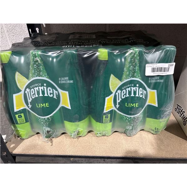 Perrier Lime Carbonated Sparkling Water (4 x 6 x 500ml)