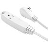 Image 1 : Globe Extention Cord Indoor Use 3 Outlets, Right Angle Plug 9.8ft - Lot of 2