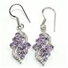 Image 1 : Silver Amethyst Cz(3.1ct) Rhodium Plated Earrings (~Size 0) (~length 0 inches) (~weight 4.65g)