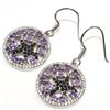 Image 2 : Silver Amethyst Black Spinel Cz(4.9ct) Rhodium Plated Earrings (~Size 0) (~length 0 inches) (~weight
