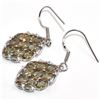 Image 2 : Silver Syn. Zultanite Cz(4.1ct) Rhodium Plated Earrings (~Size 0) (~length 0 inches) (~weight 5.05g)