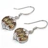 Image 2 : Silver Syn. Zultanite Cz(2.9ct) Rhodium Plated Earrings (~Size 0) (~length 0 inches) (~weight 4.4g)