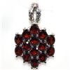 Image 4 : Silver Garnet Cz(3.15ct) Rhodium Plated Pendant (~Size 0) (~length 0 inches) (~weight 3.35g)