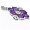 Image 3 : Silver Amethyst Cz(2.9ct) Rhodium Plated Pendant (~Size 0) (~length 0 inches) (~weight 2.9g)