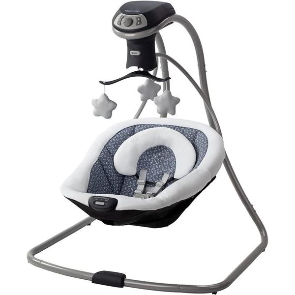 Graco Simple Sway LX Baby Swing with Multi-Direction Lounger, Hutton