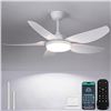 Image 1 : Kviflon 46 Inch Ceiling Fans with Lights and Remote/APP Control,Modern Downrods Flush Mount Ceiling 