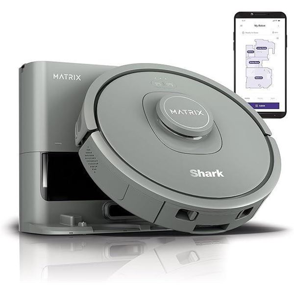 Shark RV2300SCA Matrix Self-Empty Robot Vacuum with No Spots Missed on Carpets and Hard Floors, Bagl