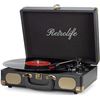 Image 1 : Vinyl Record Player 3-Speed Bluetooth Suitcase Portable Belt-Driven Record Player with Built-in Spea