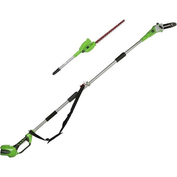 Greenworks 40V 2-Inch-1 Pole Saw with Hedge Trimmer Attachment, Battery and Charger Not Included