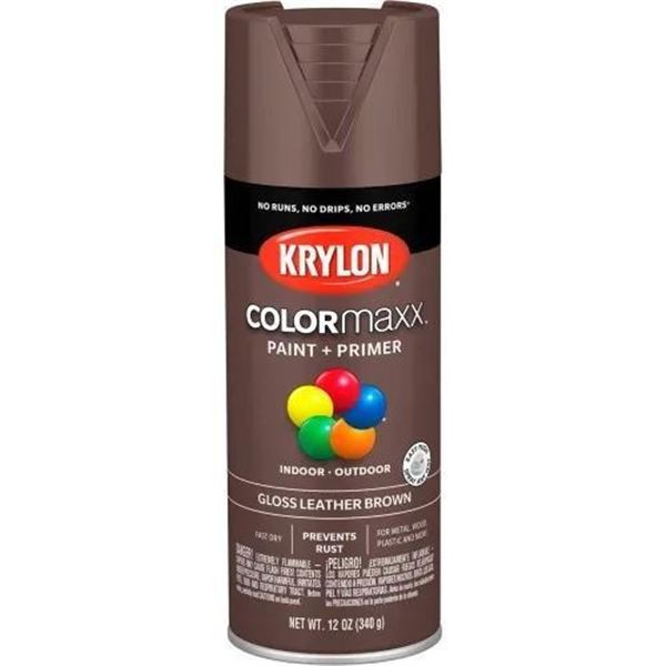 Krylon Colormaxx Ondoor/Outdoor Paint Gloss Leather Brown 6 x 340g