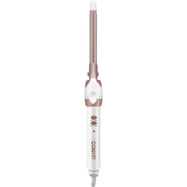 Conair Double Ceramic Curling Iron, 1-inch Curling Iron, White/Rose Gold