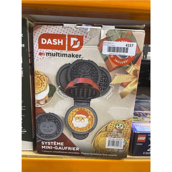 DASH Multimaker with 7 Removable Plates: Waffle Iron & Griddle + 3 Themed Plates - Santa Pumpkin Sno