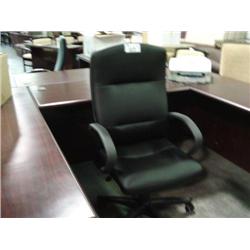 Black Leather Highback Gaslift Chair