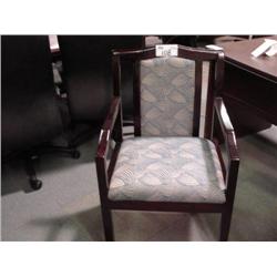 Mahogany Framed Blue Cloth Client Chair