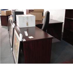 Mahogany L-Shaped Executive Desk