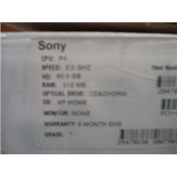 Sony P-4 2.0ghz 60GB 512MB CD&DVDrw Xp Home Mouse