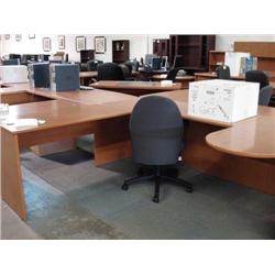 Oak U-Shaped Executive Desk