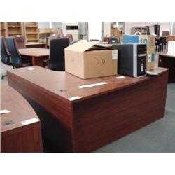 Dark Cherry L-Shaped Corner Executive Desk