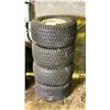 Image 1 : SET OF 4 CARLISLE TURF MASTYER 22X10.00-10 NHS TIRES ON 5 BOLT METAL RIMS