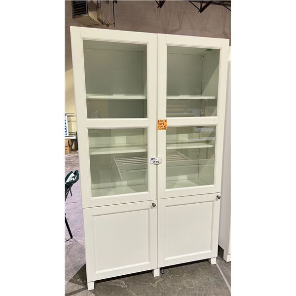 IKEA WHITE GLASS DOUBLE-DOOR CABINET