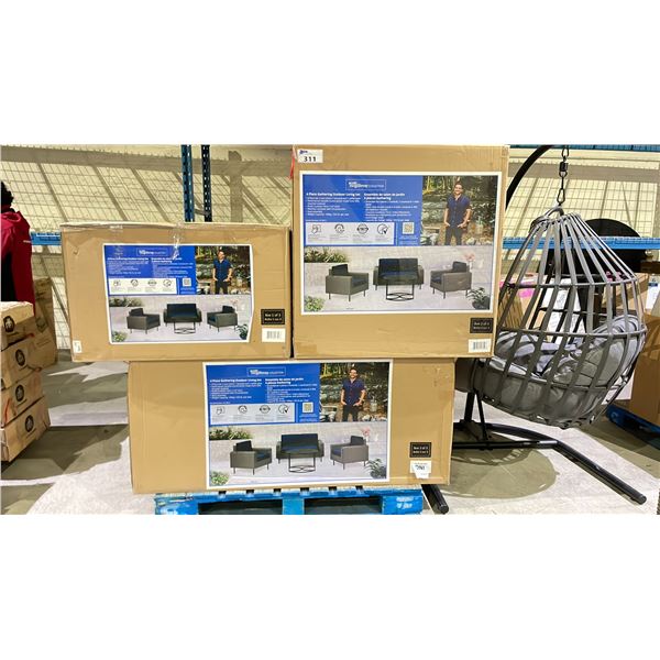 SCOTT MCGILLIVRAY COLLECTION 4-PIECE GATHERING OUTDOOR LIVING SET (3 BOXES, MAY BE MISSING PARTS &