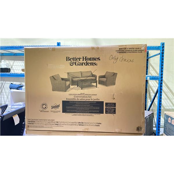 BETTER HOMES & GARDENS 2 SINGLE CLUB CHAIRS FOR CONVERSATION SET (MAY BE MISSING PARTS & PIECES)