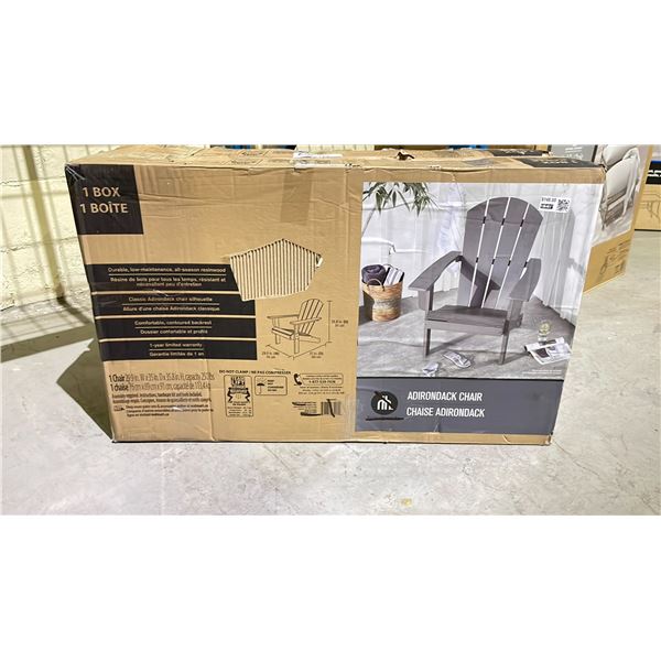 HOMETRENDS ADIRONDACK CHAIR (MAY BE MISSING PARTS & PIECES)