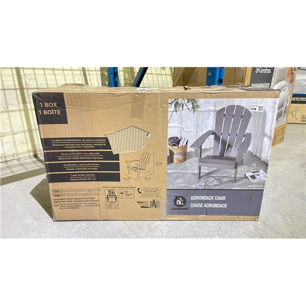 HOMETRENDS ADIRONDACK CHAIR (MAY BE MISSING PARTS & PIECES)