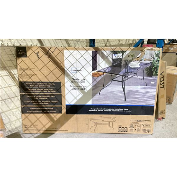 MAINSTAYS CHARLESTON DINING TABLE (MAY BE MISSING PARTS & PIECES)