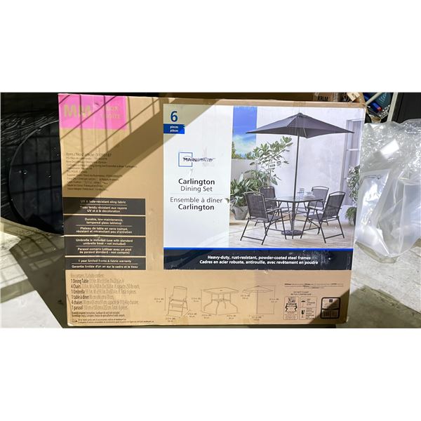 MAINSTAYS CARLINGTON DINING SET (MAY BE MISSING PARTS & PIECES)