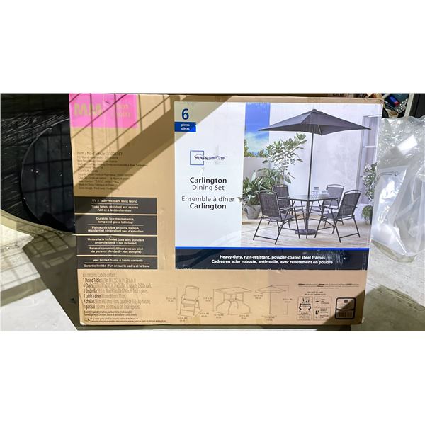 MAINSTAYS CARLINGTON DINING SET (MAY BE MISSING PARTS & PIECES)
