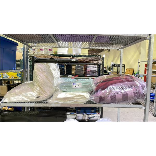 SHELF OF ASSORTED BEDDING