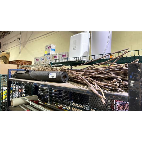 ROLL OF GROW MATERIAL & BUNDLE OF STICKS