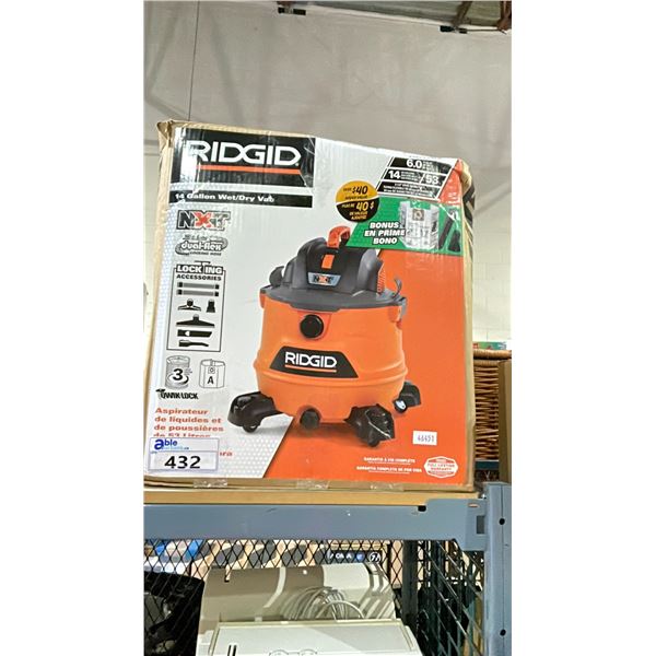 RIDGID 14 GALLON WET/DRY VAC