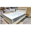 Image 2 : IKEA WHITE BED FRAME ON WOODEN SLATS & MATTRESS