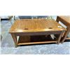 Image 2 : WOOD COFFEE TABLE WITH STORAGE COMPARTMENTS 48" X 30" X 19" & SIDE TABLE 24" X 28" X 24"