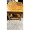 Image 4 : WOOD COFFEE TABLE WITH STORAGE COMPARTMENTS 48" X 30" X 19" & SIDE TABLE 24" X 28" X 24"