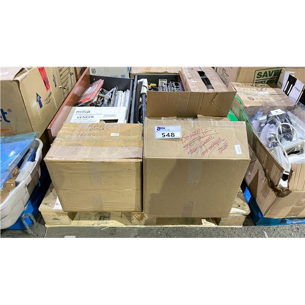 PALLET OF ASSORTED ITEMS INCLUDING; TOOLS, KITCHENWARE & MORE