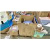 Image 1 : PALLET OF ASSORTED ITEMS INCLUDING; STORAGE OTTOMAN, CANDLES, MOP WITH BUCKET & MORE