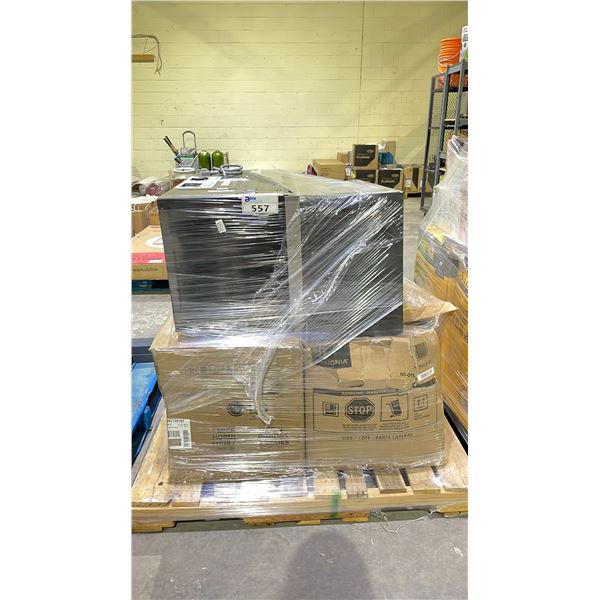 PALLET OF ASSORTED MICROWAVES (UNKNOWN WORKING CONDITION, MAY BE MISSING PARTS & PIECES)